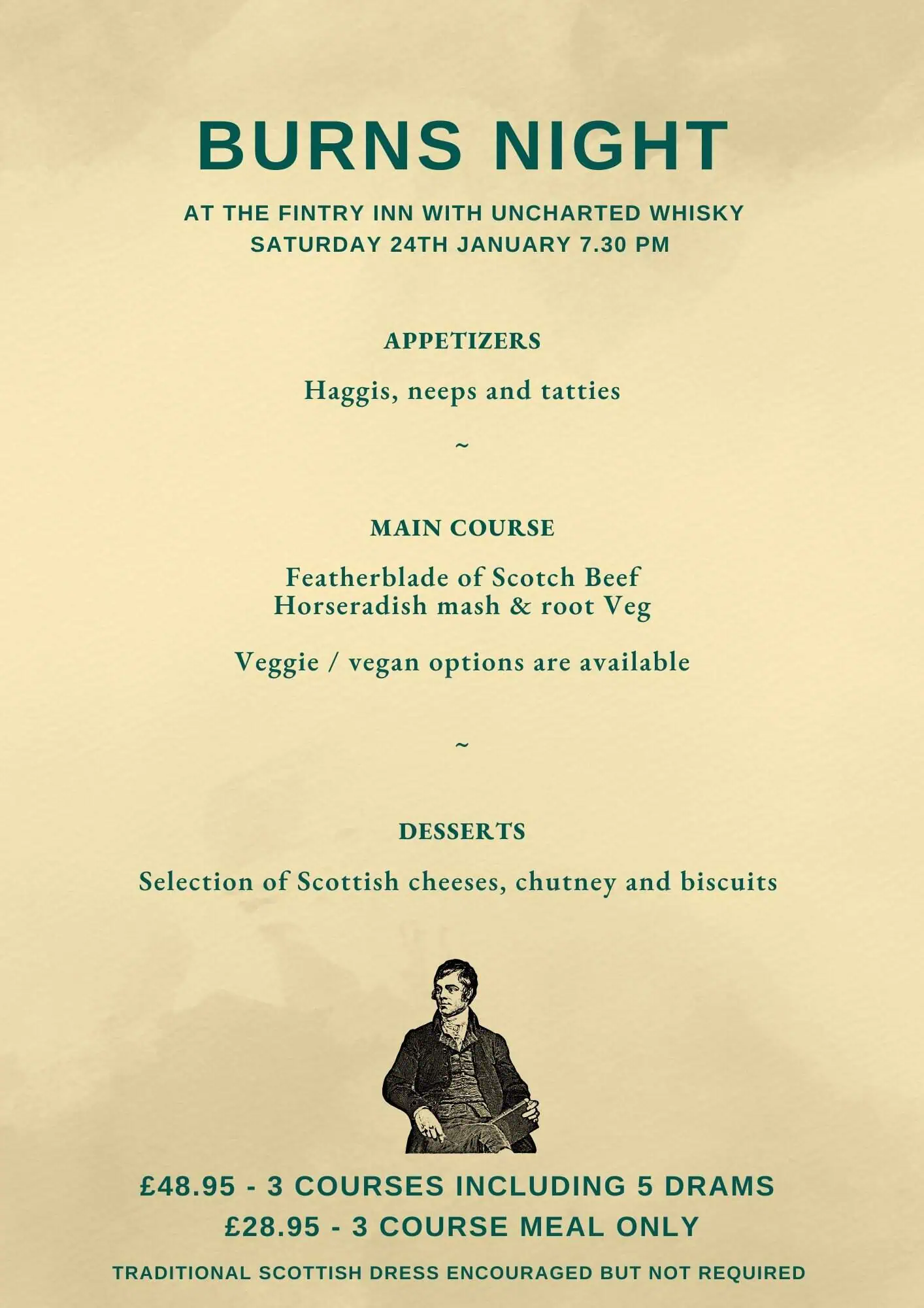 Burns Night Dinner & Drams at the Fintry Inn 2026 - The Uncharted ...